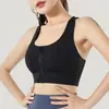 Sutiã Esportivo à Prova de Impacto Peça Única Zíper Frontal Push-Up Roupa Externa de Alta Intensidade Costas Bonitas Fitness Yoga Sutiã Regata