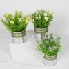 Planta artificial, flor artificial, planta verde, decoración de sala de estar, escritorio, flor de plástico, maceta floral, maceta, pequeños adornos