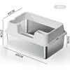 Bandeja para Arena de Gato de Acero Inoxidable Extra Grande Anti-Salpicaduras Abierta Valla Alta Profundizada Semi-Cerrada Inodoro para Gato Suministros para Mascotas