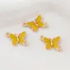 Acessórios de Joias de Borboleta Mais Vendidos na Amazon Liga de Zinco Pingente Duplo com Gotejamento de Óleo Acessórios para Joias DIY Vendas Diretas da Fábrica
