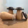 Diseño Creativo de Portapalillos de Madera Maciza para Uso Doméstico, Caja de Palillos de Gama Alta, Contenedor de Palillos de Madera con Forma de Hongo Lindo, Estilo Chino Nuevo, Madera Natural