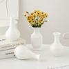 Jarrón de Cerámica con Esmalte Blanco Cristalino de Shumen Lujo Accesible Decorativo de Gama Alta Sala de Estar Escritorio Arreglo Floral Hidropónico Arreglo Floral