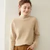 Suéter de Cachemira Grueso de Doble Hilo para Otoño e Invierno, Cuello Alto Medio, Moda Suelto, Cálido, Talla Grande, Camiseta de Punto Versátil para Usar Debajo
