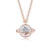 ALLOVE Fantasy Smart Planet Micro-incrustado Zircon Colar Luz Luxo Nicho Moda All-match Design Sense Clavicle Chain