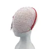 Diadema de malla para jaula de pájaros transfronteriza, velo de pedrería roja festiva de Año Nuevo para cubrir el rostro, joyería para el cabello de mascarada JM06