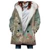Gabardina de invierno para mujer, nueva 2023, gruesa, de imitación de cordero, estilo europeo y americano, con costuras florales, venta al por mayor, con capucha