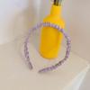 Accesorios Coreanos para el Cabello para Lavado Facial de Mujer, Primer Amor Blanco y Morado Uva Verano Satén Plisado Dulce Elegante Pasador