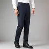 Pantalones Casuales de Negocios Transpirables de Verano para Hombre, Ajuste Delgado, Elásticos, con Etiquetas Cortadas 1U002