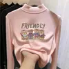 Roupa de baixo feminina com forro de fleece, novo estilo outono e inverno 2026 para crianças, roupa íntima, gola alta, blusa quente de outono para meninas pequenas