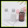 Tampa de alumínio Garrafa PET marrom 50ml frasco grande de álcool em gel Garrafa com pump para loção 50ml frasco pequeno para shampoo