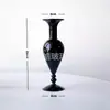Jarrón Negro de Vidrio Vintage Estilo Francés Contenedor Hidropónico para Flores para Sala de Estar Arreglo Floral Escritorio Decoración del Hogar