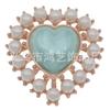 Fabricantes transfronterizos corazón perla flor plato hebilla de diamante joyería DIY fondo plano forma de corazón aleación lazo accesorios para bolso