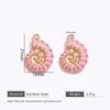 Pendente de Aço Inoxidável em Forma de Concha Colorida para Gotejamento de Óleo DIY Colar Pulseira Acessórios de Joias Estilo Oceano