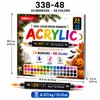 24 piezas de marcadores acrílicos de doble punta de 48 colores, bolígrafos de punta suave a base de agua para dibujo a mano y arte de graffiti, set navideño