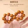 Pulsera de Cuentas de Bodhi Morado Dorado para Ratón para Mujeres, Cuentas Redondas Suaves, Bodhi de Tres Ojos, Material Redondo Viejo, Cuentas para Jugar de Hombres, Cuentas Budistas