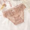 2025 Nuevo Producto Deseo Puro Dulce Plisado Ligero Transpirable Sexy Encaje Malla Ropa Interior Cintura Media Entrepierna Algodón Puro Ropa Interior para Mujer
