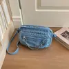 Nova bolsa de lona jeans 2026, bolsa de ombro feminina, bolsa de corrente casual e versátil, bolsa pequena retrô da moda