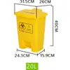 Cubo de basura específico para laboratorio Desechos Contenedor amarillo para objetos punzocortantes Recolección Cubo de basura Pedal de pie de laboratorio Sanitario Metabo