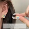 Moda Geométrica Azul Real Celebridad de Internet Pendientes de Moda Coreanos de Moda para Mujer Pendientes de Lujo Ligero de Gama Alta Venta al por Mayor