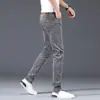Nuevos Jeans de Seda de Hielo Grises 2026 para Hombre, Pantalones Casuales Largos Versátiles Elásticos Delgados de Corte Recto para Verano