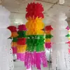Oferendas de Qingming, Conjuntos de Três Peças Grandes e Pequenos, Lanternas de Funeral e Sacrificiais Atacado, Bandeiras Florais de Papel de Seda Coloridas, Enfeites de Túmulo
