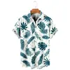 2023 Verão Novo Comércio Exterior da Amazon Camisa Masculina de Verão Havaiana Listrada Estampa Digital Lapela Manga Curta