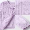 Cardigan de Renda com Cadarço e Laço Estilo Coreano Algodão Verão Fino Suéter Infantil Casaco Xale Venda por Atacado Categoria de Roupas Infantis Transfronteiriças a