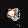 Anillo de lujo Zhuang Shengsheng 2024 con base de cobre chapado en oro, estilo retro, con corte de nido de pájaro, cuadrado, ligero y grueso, para mujer, 14 x 16