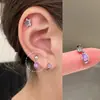 Colección de Pendientes de Hueso del Oído Morado de Ensueño Pendientes de Zirconia Pendientes Planos Espirales de Titanio Médico para el Hélice Pendientes de Hueso del Oído Morados