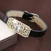 Pulseira Quadrada de Zircônia com Escavação Retro de Alto Padrão, Pulseira Personalizada Unissex, Disponível Exclusivamente para Vendas Transfronteiriças