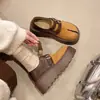 Zapatos Birkenstock de suela gruesa tipo pastel de arroz para mujer 2026 Otoño/Invierno nuevo estilo mocasines que aumentan la altura para personas bajas zapatos de punta dividida falsos zapatos individuales para mujer
