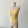 Empaque para Colgar Ropa Camisola Clásica de Color Sólido con Almohadilla Integrada en el Pecho Estilo Coreano Camiseta Básica de Primavera y Verano para Mujer para Usar Afuera