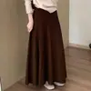 Falda plisada de cintura alta, adelgazante, gruesa, de pierna ancha y acampanada para mujer, novedad de invierno 2026, estilo coreano casual, falda plisada tipo paraguas, moderna