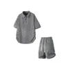 Moda Nova de Verão 2026 Transfronteiriça Tamanho Grande Manga Curta Shorts Terno Masculino Solto Casual Esportivo Conjunto de Duas Peças Tendência