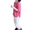 88381 Da Ai Mei Yi Yuan Nueva Colección Primavera/Verano 2026 Cuello Redondo Rosa Manga Corta Holgado Adelgazante Top para Mujer