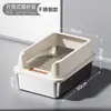 Bandeja para gatos de acero inoxidable semi-cerrada extragrande, inodoro para gatos con valla alta anti-salpicaduras, suministros para mascotas al por mayor