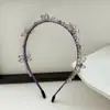 Novo Presilha de Cabelo Cristal Roxa Estilo Coreano de Luxo Leve para Mulheres, Toque de Alto Padrão, Presilha para Cabelo Meio Preso na Parte de Trás da Cabeça, Acessório de Cabelo Estilo Luxo Leve Atacado