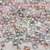 Mini Joyería para Arte de Uñas de Circonia con Base Plana Biselada, Pequeños Diamantes para Uñas Brillantes Transparentes Blancos con Forma de Marquise, Color Especial Champagne