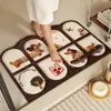 Tapete de Piso de Lama Diatomácea de Forma Irregular Porta de Banheiro Absorção de Água Secagem Rápida Tapete para Pés Porta de Vaso Sanitário Lavatório Tapete Antiderrapante para Pés
