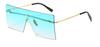 Lentes de Sol Cuadrados de Montura Grande, Lentes de Sol Reflectantes Coloridos de Moda para Mujer, Gafas de Estación Internacional 8587