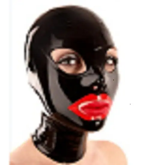 Latex-costumes-hoods-masks-w-b