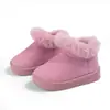Botas de Neve Quentes para Crianças Outono e Inverno, Botas de Couro Camurça Algodão da Moda e Casuais para Meninas, Botas Curtas Versáteis Estilo College para Crianças