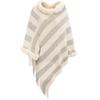 Cuello de piel sintética de conejo rex, capa tipo jersey de punto para mujer, chenilla cálida, comercio exterior, en stock, venta al por mayor, suéter chal a rayas