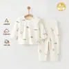 Conjunto de Ropa de Otoño para Bebé Puro Algodón Niños y Niñas Ropa Interior Pijamas de Manga Larga para Niños Ropa de Casa para Bebé de Primavera y Otoño