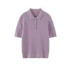 Nuevo Modelo Primavera/Verano 2026: Camisa Casual de Manga Corta con Cuello Polo de Punto Trenzado 100% Lana Fina Lavable a Máquina New-Ao
