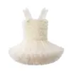 Vestido Tutu de Verão para Meninas Estilo Europeu e Americano Festa de Aniversário Vestido de Tule Bufante Vestido Princesa para Bolo Infantil Atacado