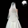 Amazon Véu de Noiva Europeu e Americano Transfronteiriço Véu Festa de Despedida de Solteiro Camada Dupla Noiva para Ser Foto Vestido de Casamento