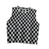 Diseño de top sin mangas a cuadros de tablero de ajedrez de primavera, moderno, corto, para chica popular, Chaleco, Camiseta básica con tirantes interiores para mujer