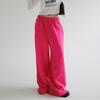 Primavera y Otoño 2026 Nuevo Estilo Coreano Casual Simple Color Sólido Para Ir al Trabajo Color Brillante Nicho Blanqueamiento Holgado Pantalones de Chándal Pantalones Largos para Mujer Algodón