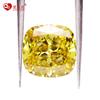 En Stock Corte Dazzling Crushed Ice, Color Rico, Amarillo Ganso, Forma de Cojín Cuadrado Grueso, Zirconia Blanca de Diamante Sintético 7A, Gema Sintética